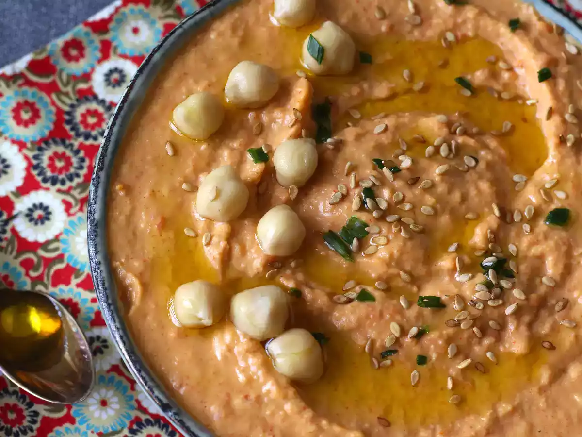 Hummus med rød peberfrugt - foto 4