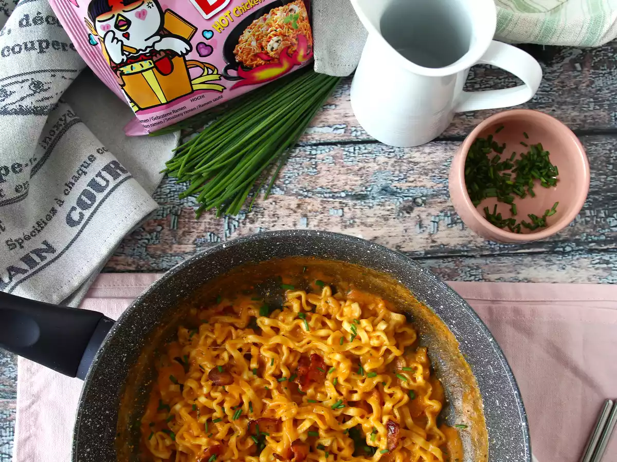 Hvordan laver man Buldak-nudler med carbonara-smag? Den bedste opskrift! - foto 4