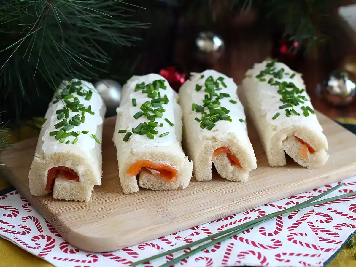 Juletræstammer af toastbrød