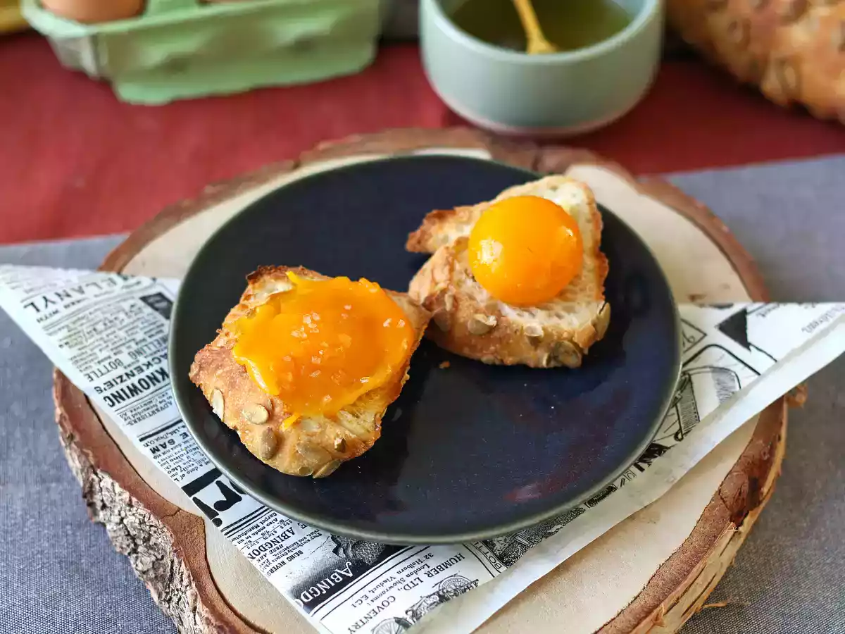 Kandiserede æggeblommer med Air Fryer-smørepålæg