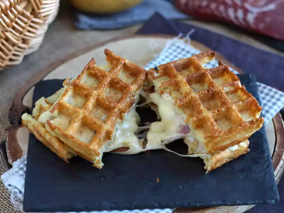 Kartoffelvaffelsandwich med raclette, den ultimative comfort food - foto 4