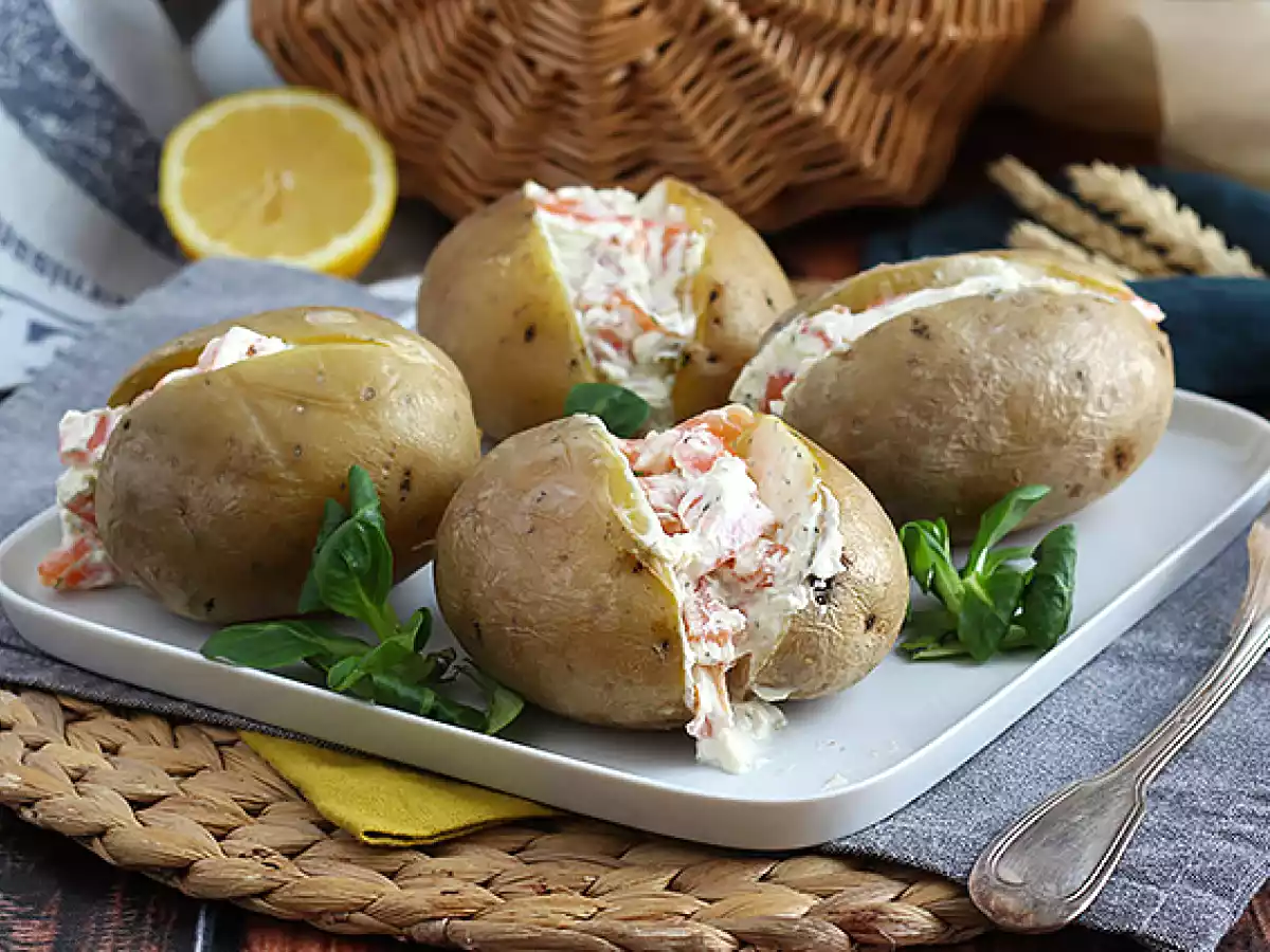 Kartofler fyldt med røget laks og fromage frais - foto 4
