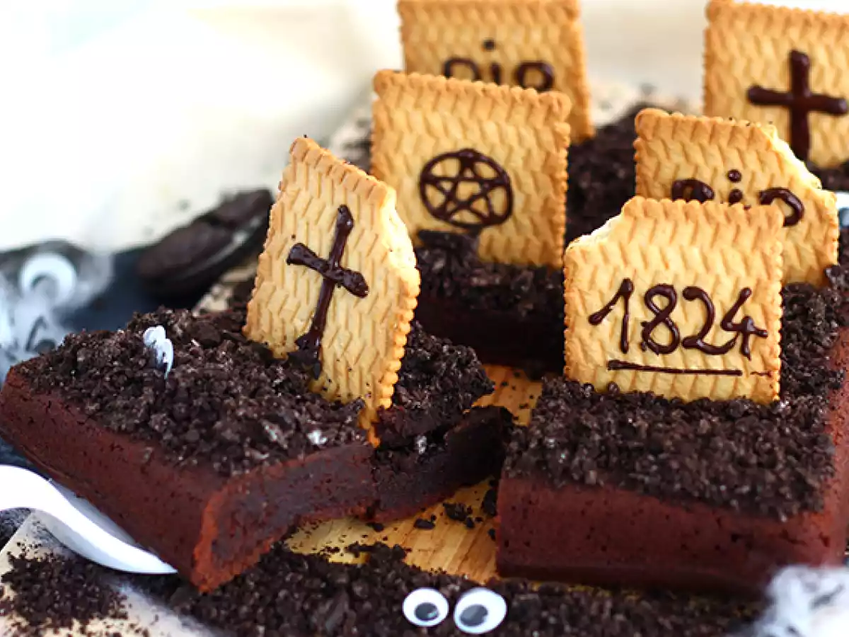 Kirkegårdsbrownie til halloween - foto 4