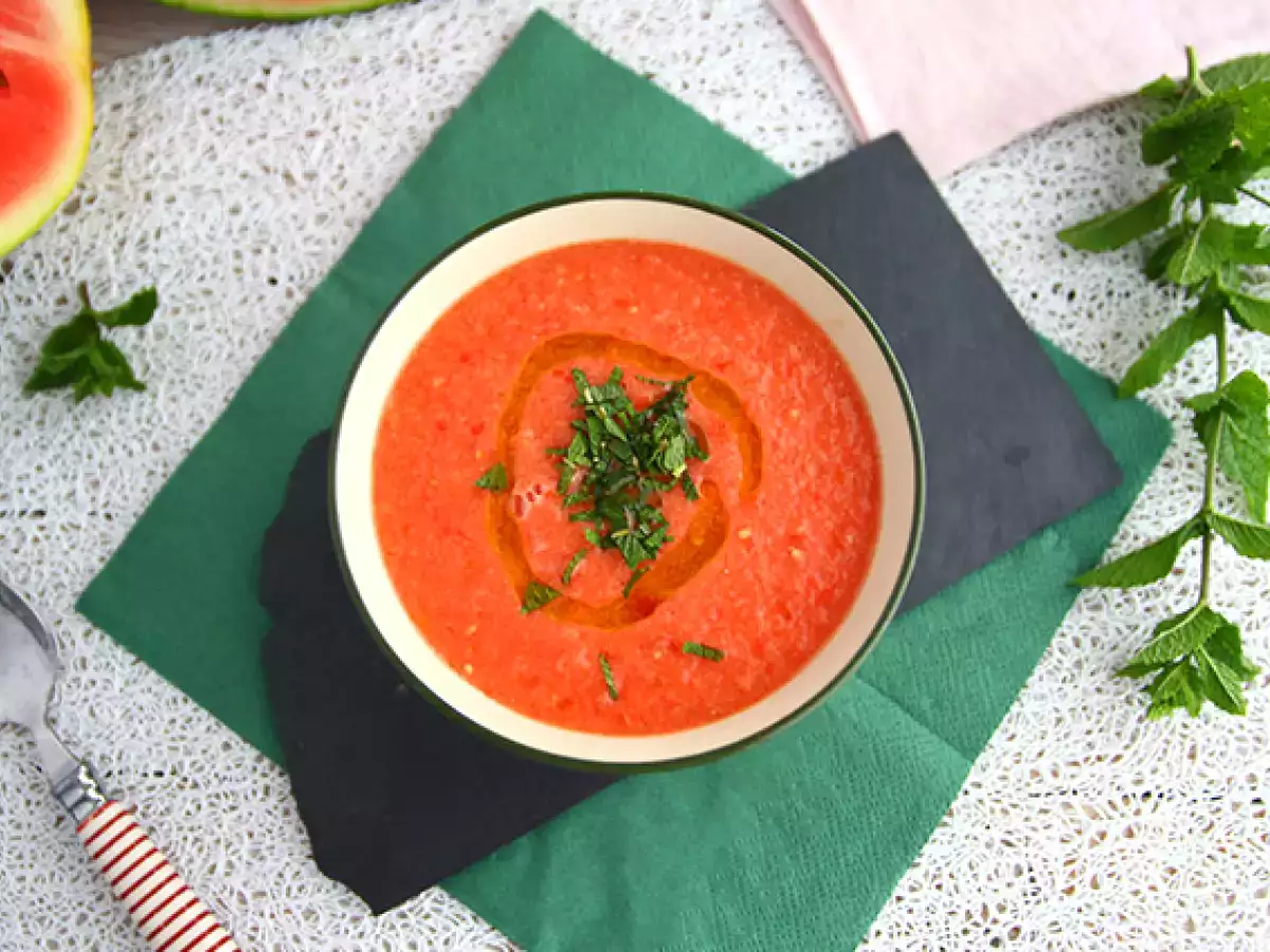 Kold suppe med vandmelon og tomat - foto 4
