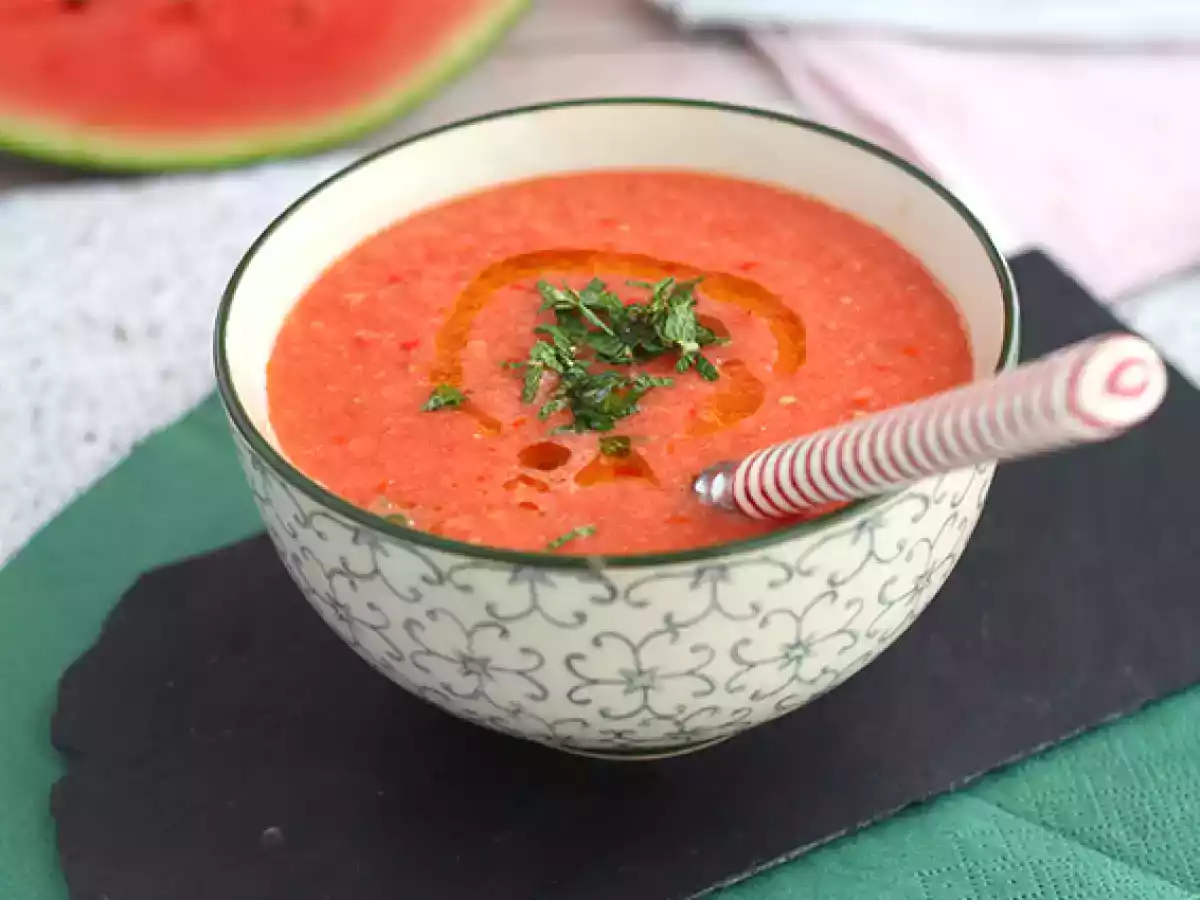 Kold vandmelon- og tomatsuppe - foto 2