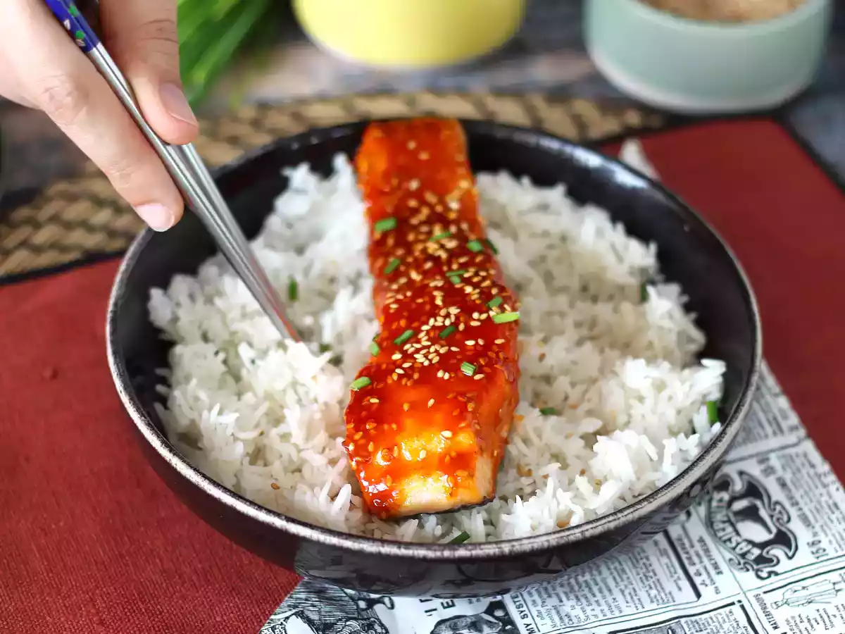 Koreansk laks med gochujang-sauce klar på 8 minutter - foto 6