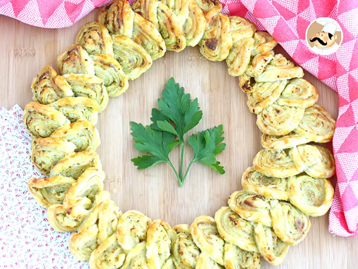 Krans af butterdej med pesto til aperitif - foto 2