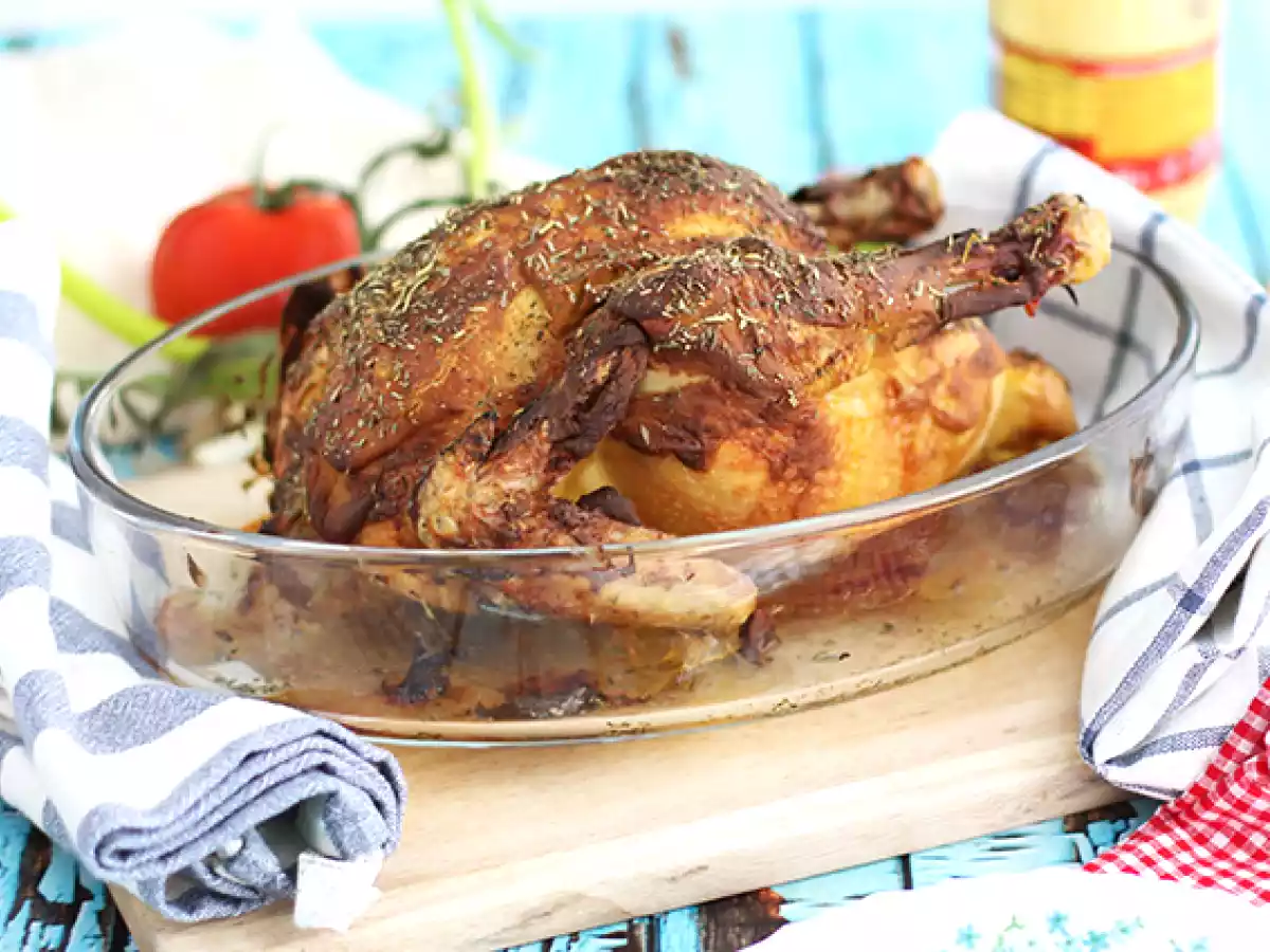 Kylling i en skorpe med sennep og herbes de Provence