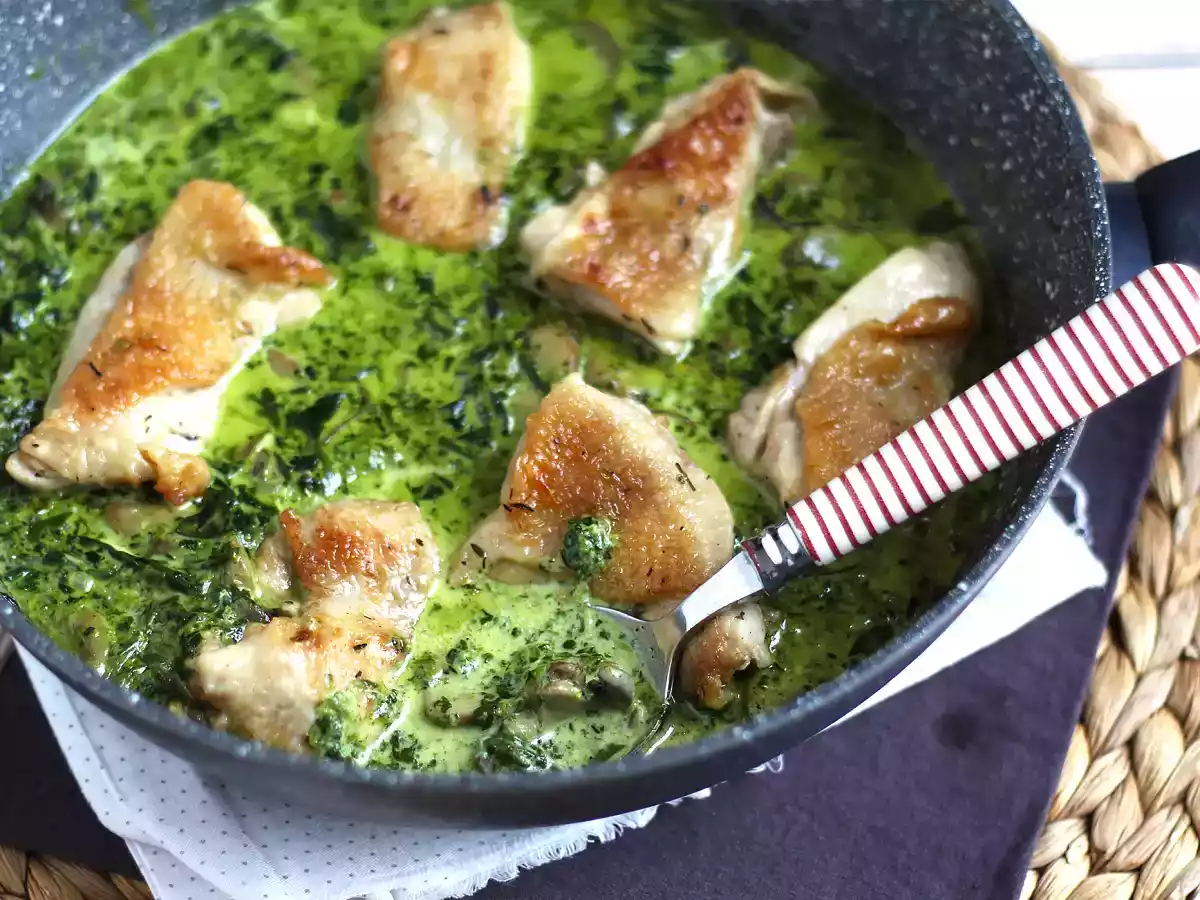 Kylling med cremet spinat- og svampesauce - foto 5