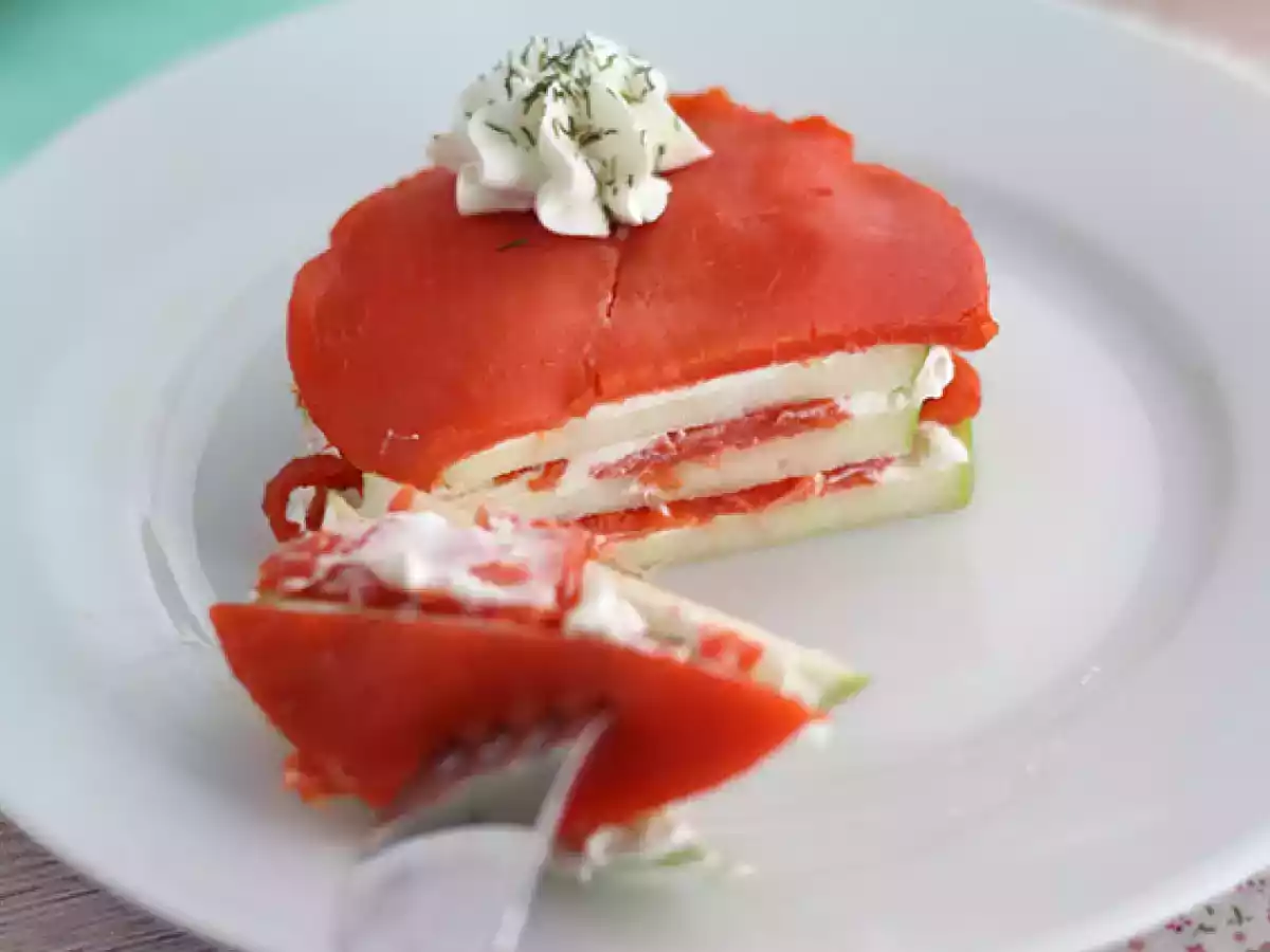 Laks mille feuille med grønt æble - foto 2