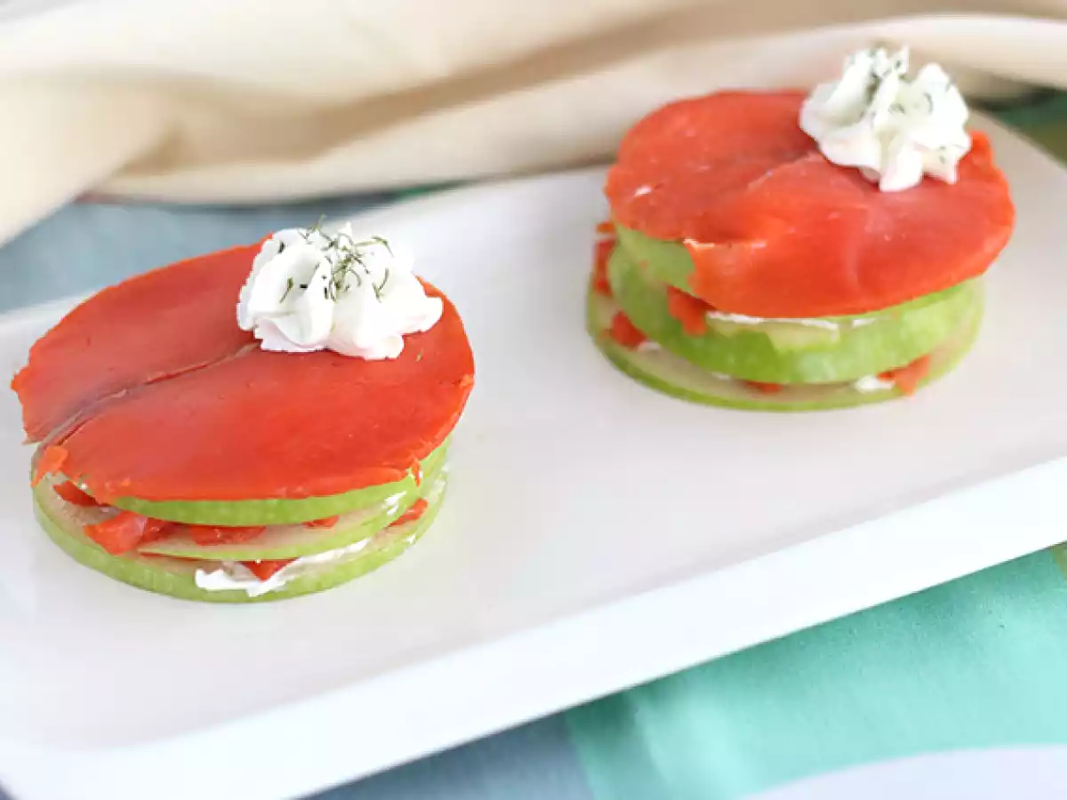 Laks mille feuille med grønt æble - foto 3