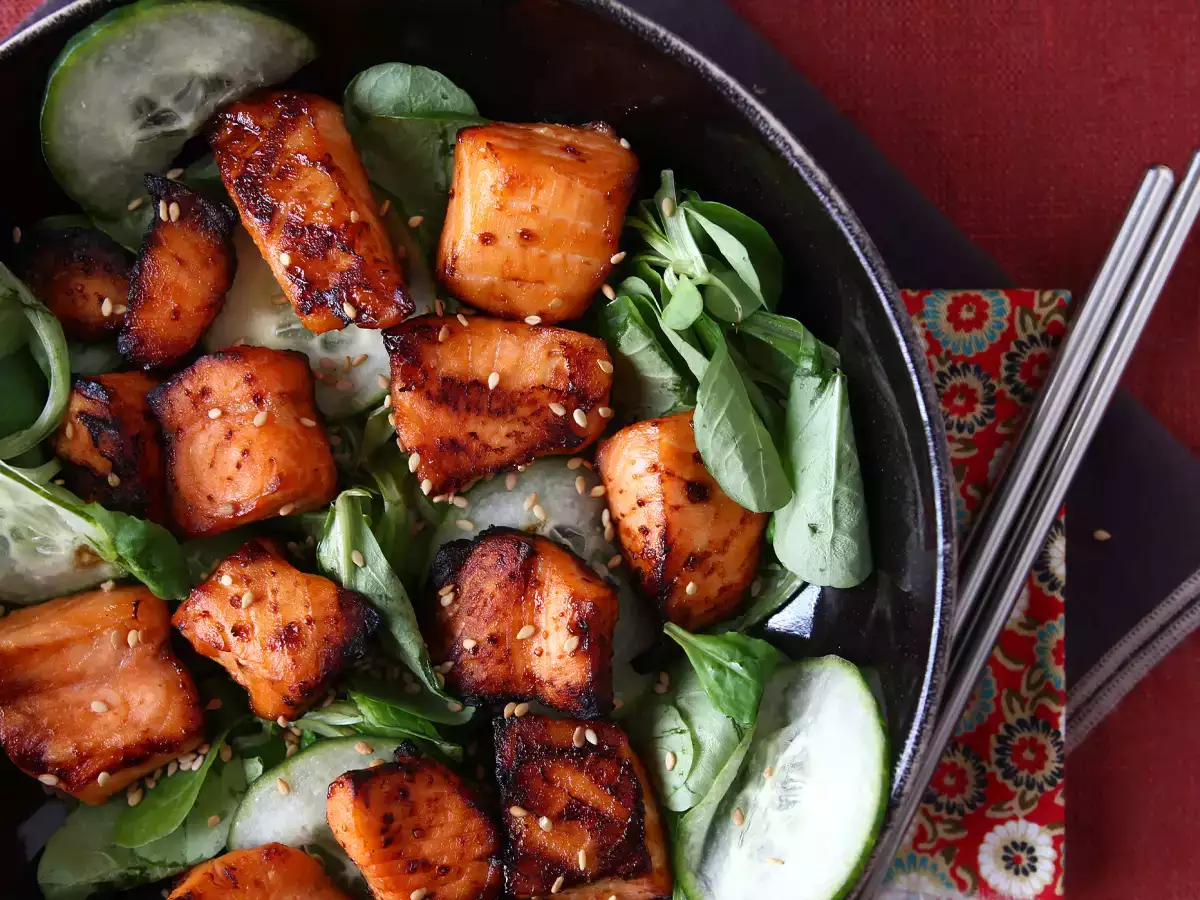 Laksebidder i airfryer med asiatisk marinade - foto 4