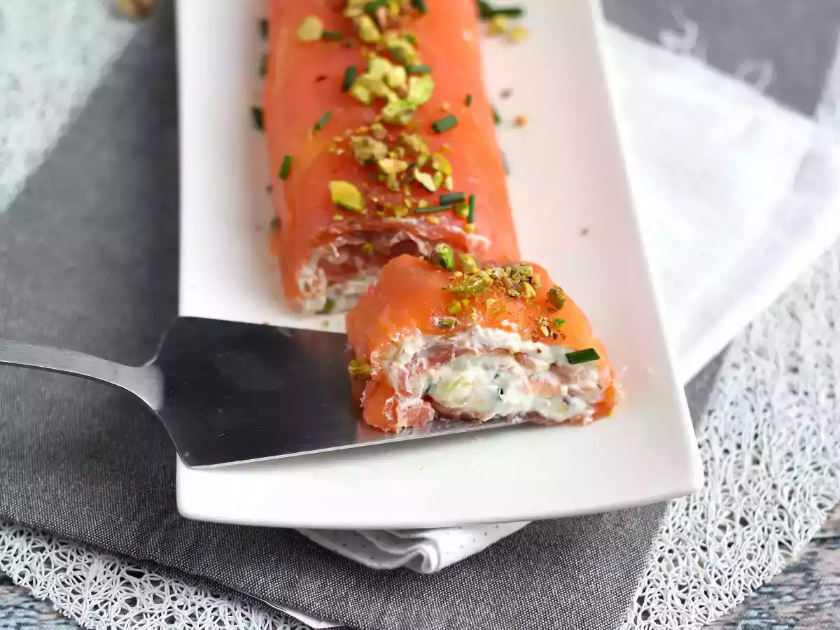 Lakserulle med ricotta og pistacienødder - foto 3