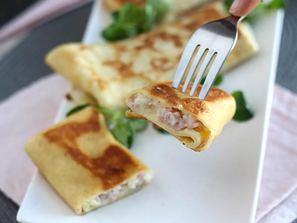 Madpandekager fyldt med bechamelsauce, ost og skinke - foto 5