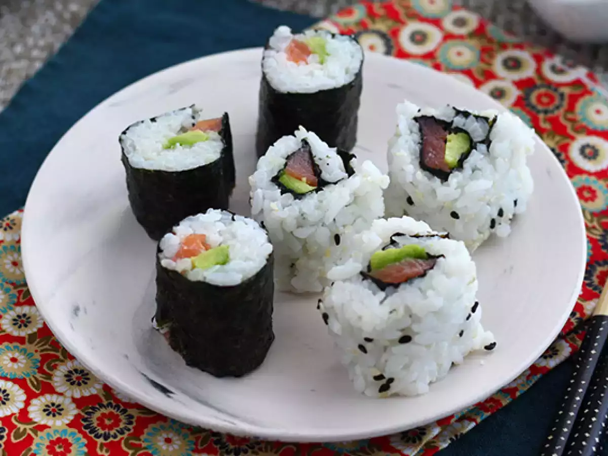 Maki med røget laks og avocado - foto 4