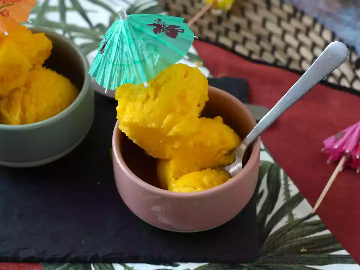 Mango- og limesorbet med kun 3 ingredienser, klar til at spise på 5 minutter! - foto 2