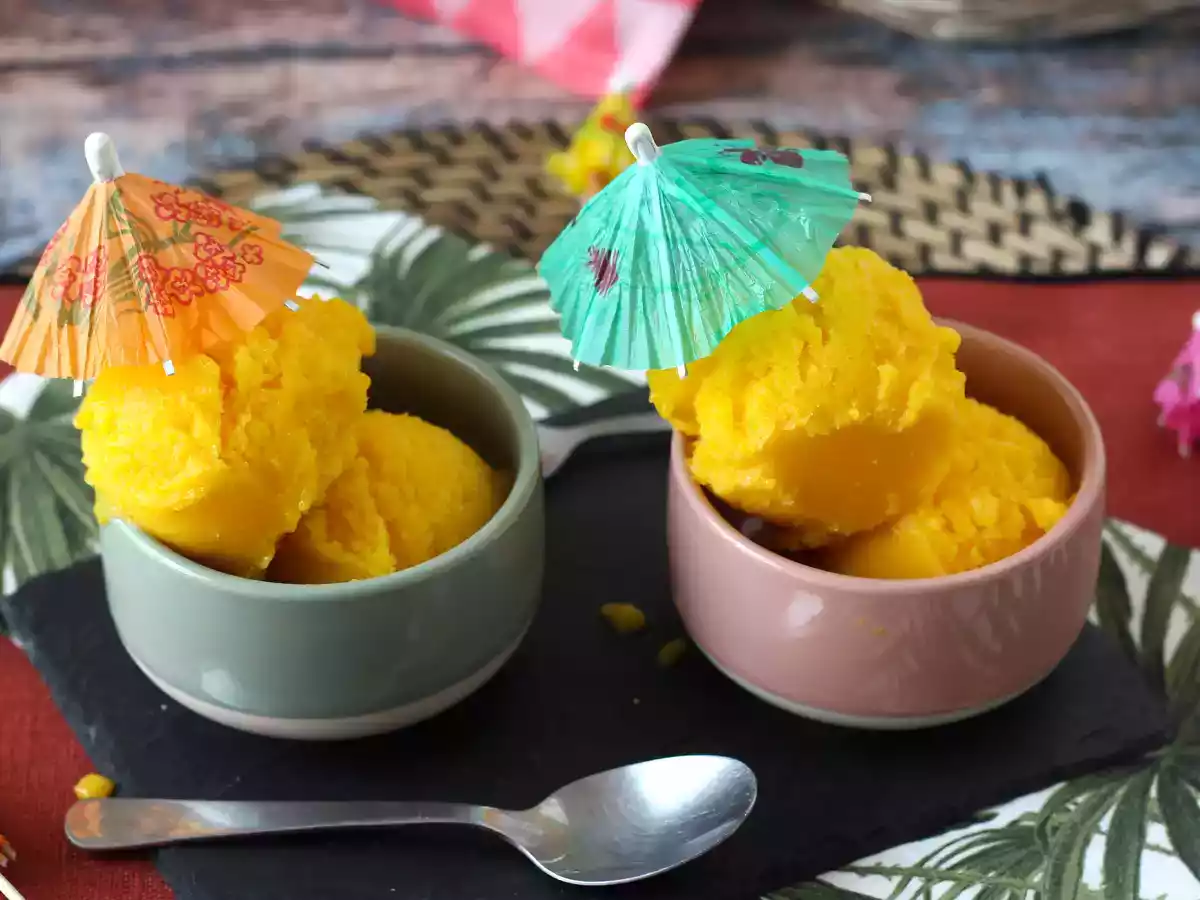Mango- og limesorbet med kun 3 ingredienser, klar til at spise på 5 minutter! - foto 3