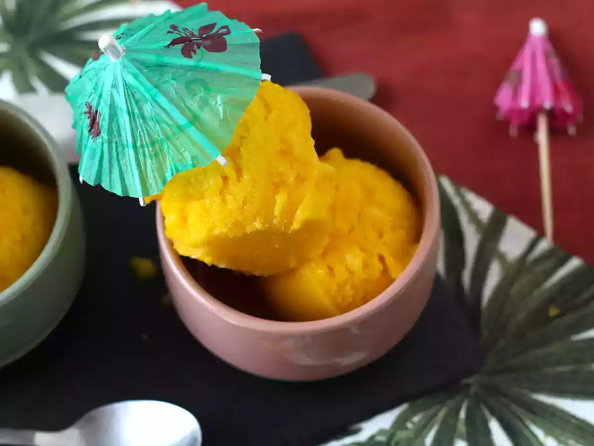 Mango- og limesorbet med kun 3 ingredienser, klar til at spise på 5 minutter! - foto 4