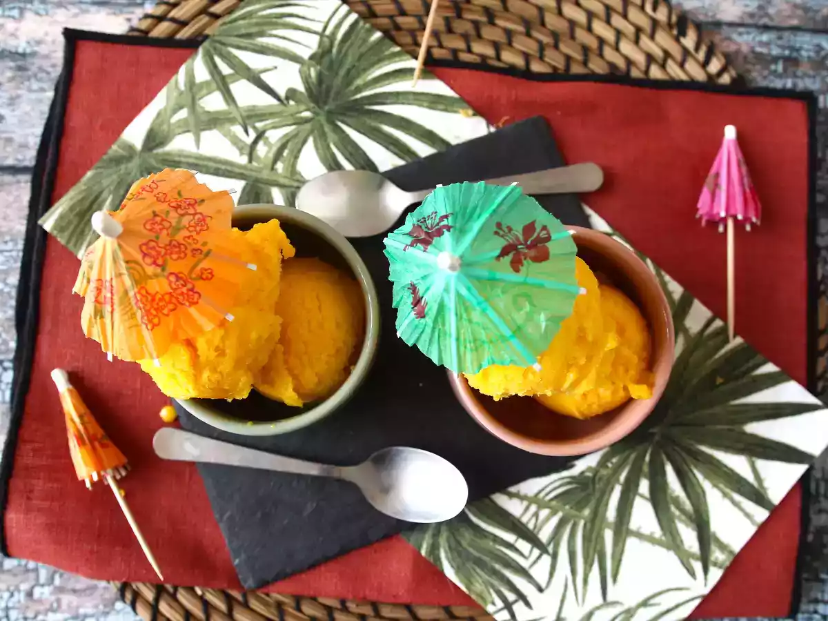 Mango- og limesorbet med kun 3 ingredienser, klar til at spise på 5 minutter! - foto 5