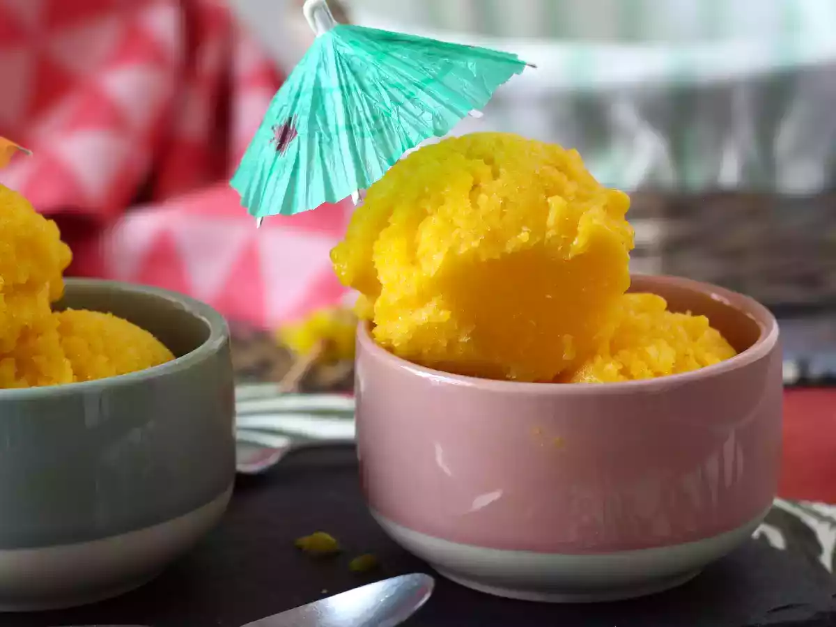 Mango- og limesorbet med kun 3 ingredienser, klar til at spise på 5 minutter! - foto 6