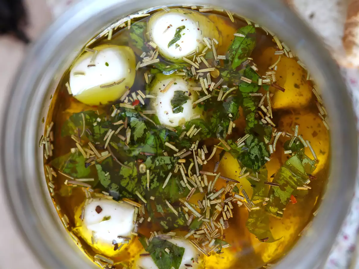 Marinerede mozzarellakugler til en aperitif eller salat! - foto 4