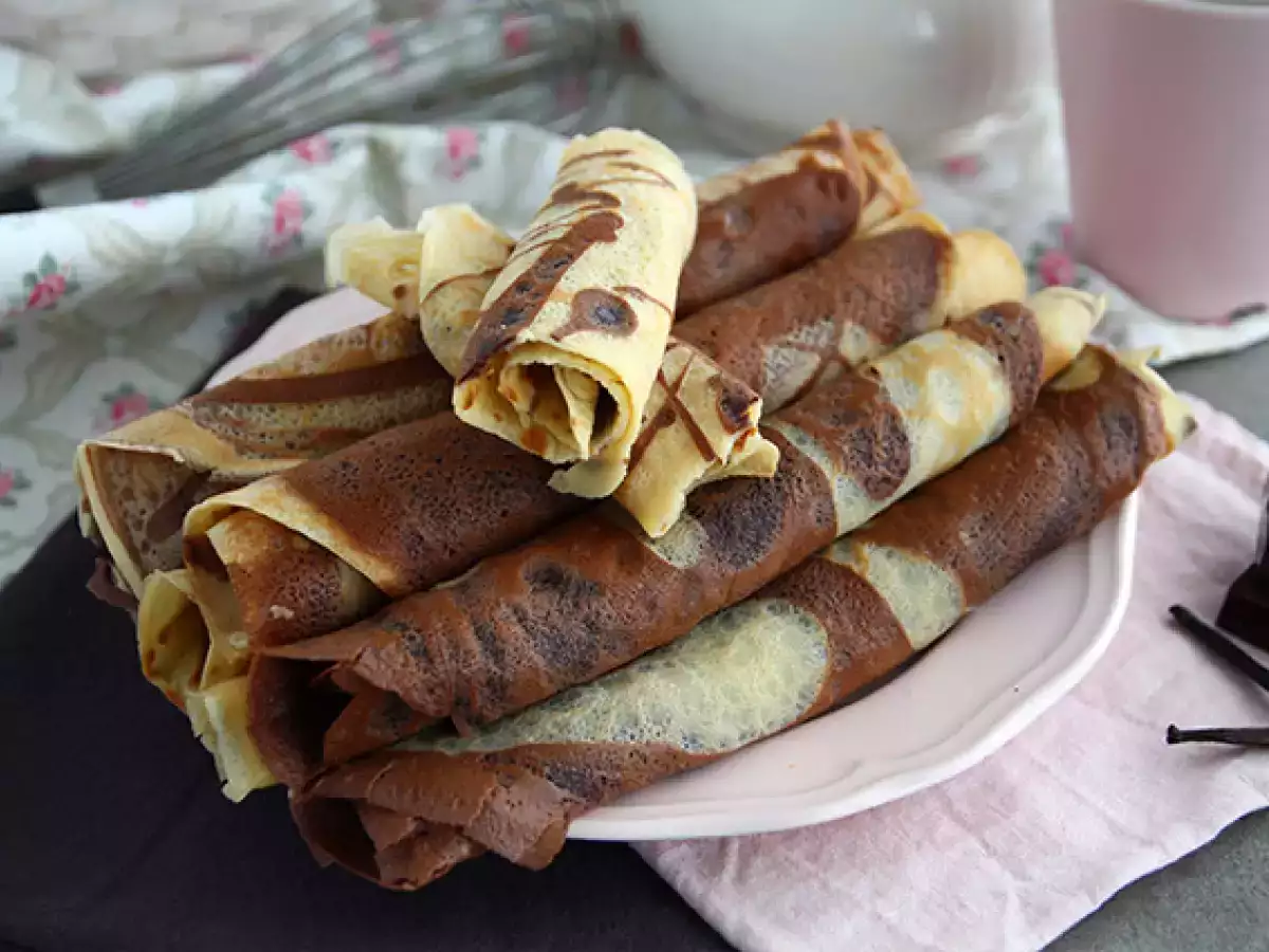 Marmorerede pandekager med vanilje og chokolade - foto 4