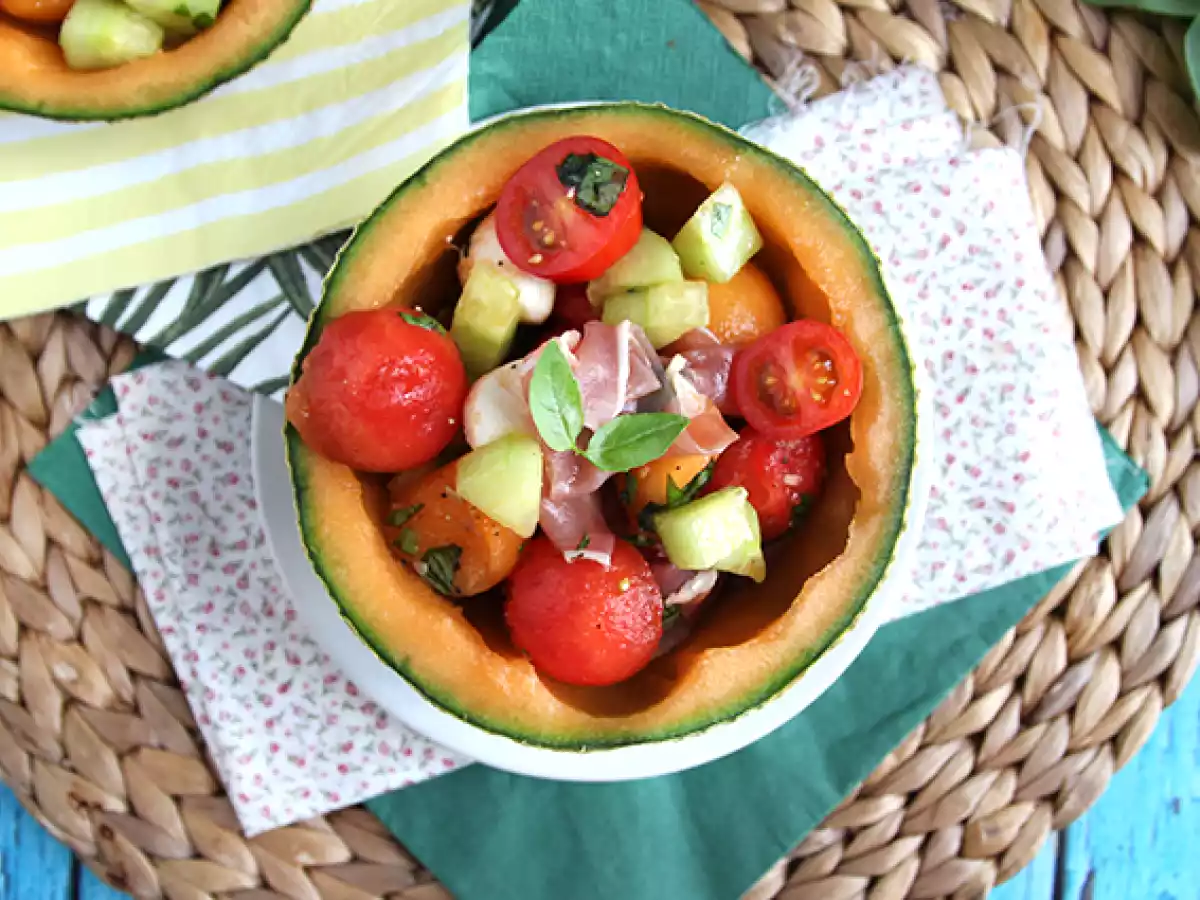 Melonsalat på melon - foto 4