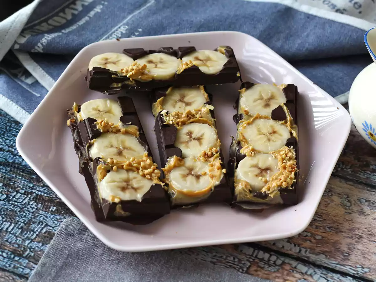 Mini bananer, peanutbutter og chokoladebarer, ultra velsmagende uden tilsat sukker - foto 3