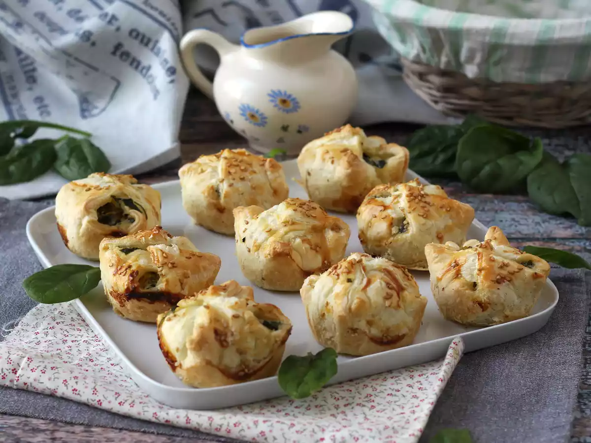 Mini butterdej med spinat og gedeost - foto 4