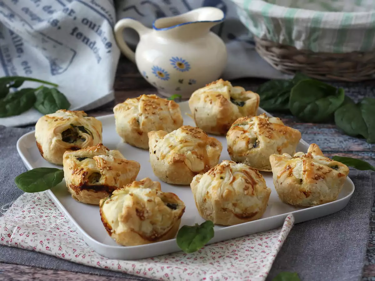 Mini butterdejspakker med spinat og gedeost - foto 4