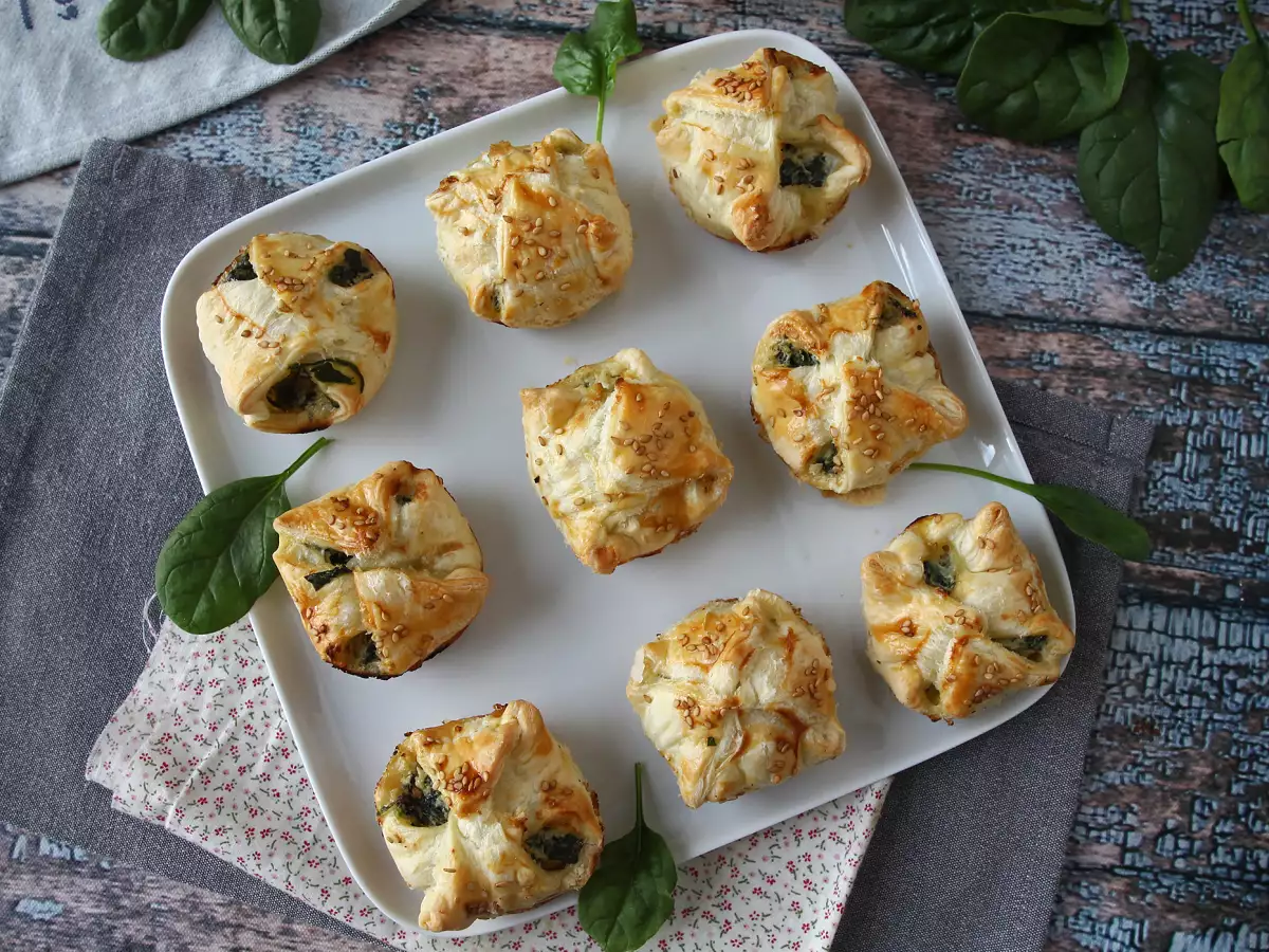 Mini butterdejspakker med spinat og gedeost - foto 6