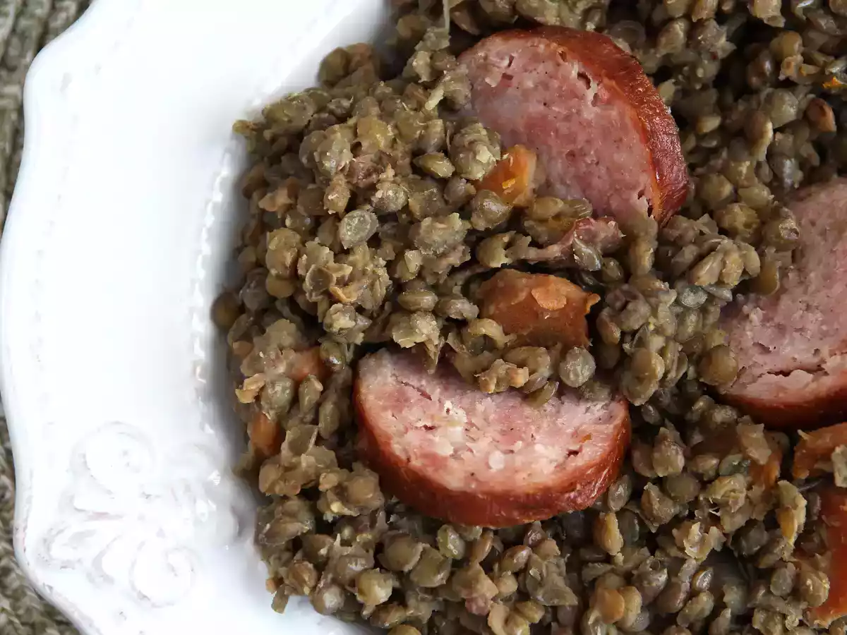 Morteau-pølse og kogte linser - foto 3