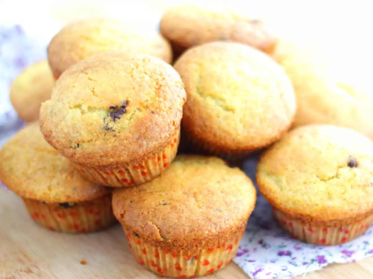 Muffins med chokoladestykker, den amerikanske opskrift