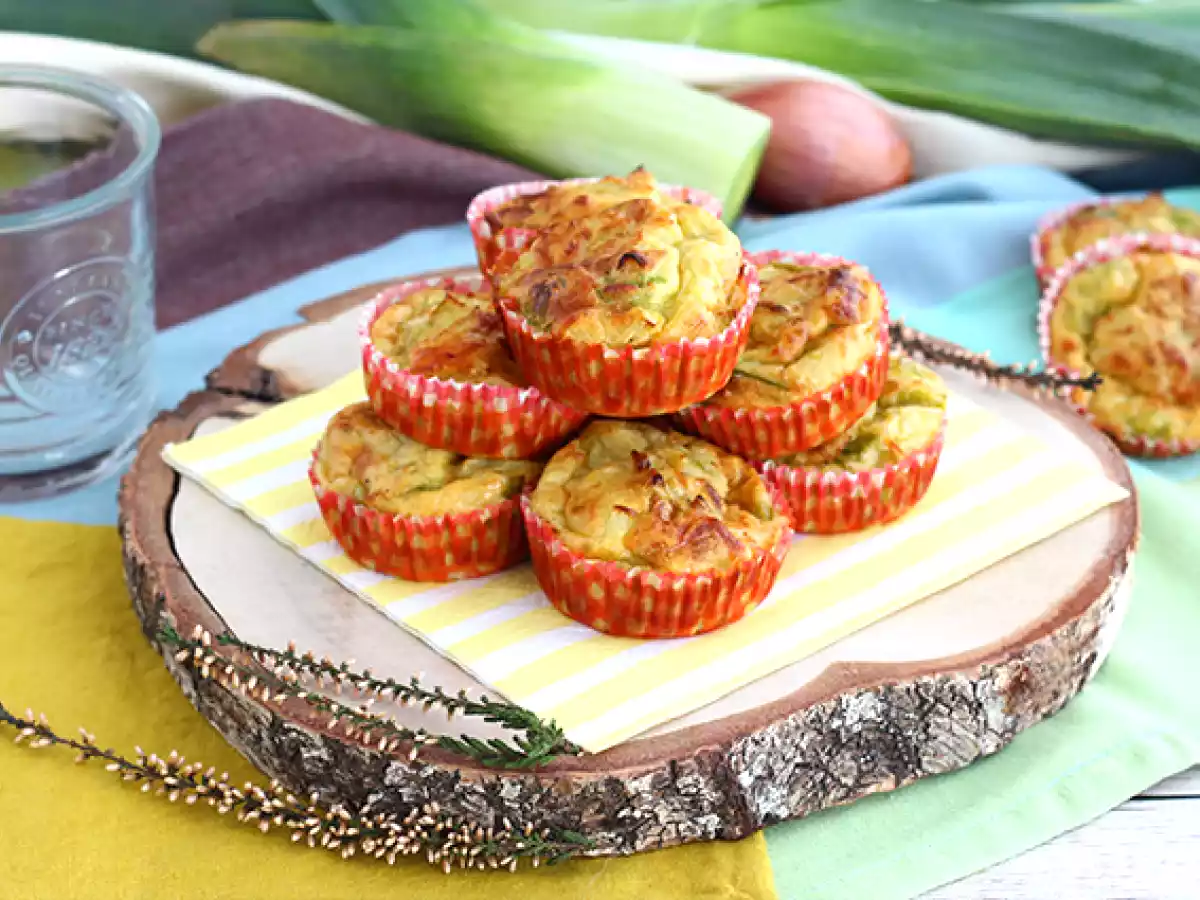 Muffins med porrefondue