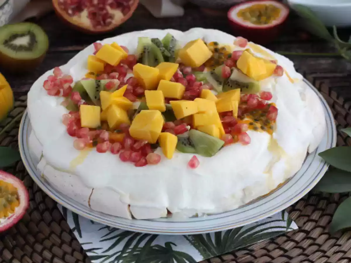 Nem pavlova med eksotiske frugter - foto 3