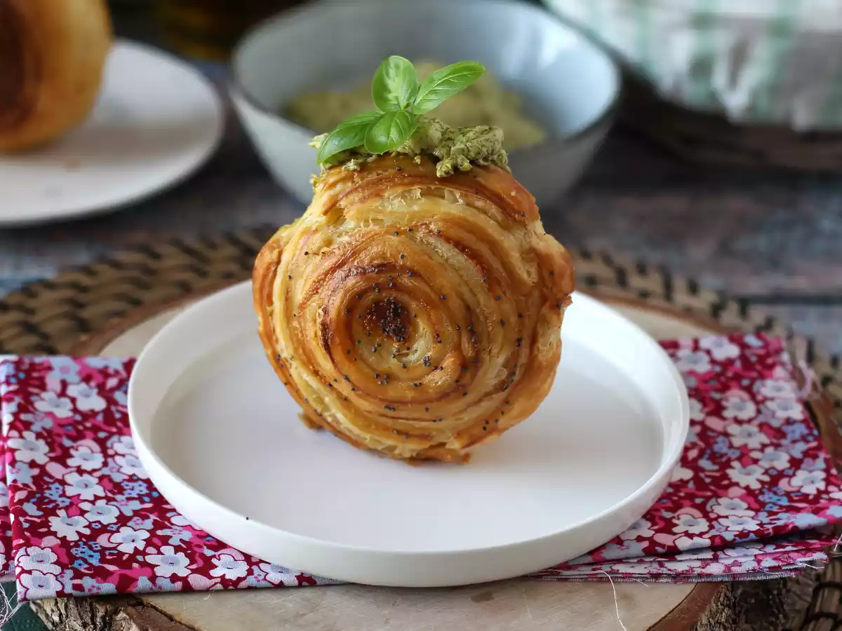 Nem saltet New York-rulle med pesto og fromage frais med 4 ingredienser
