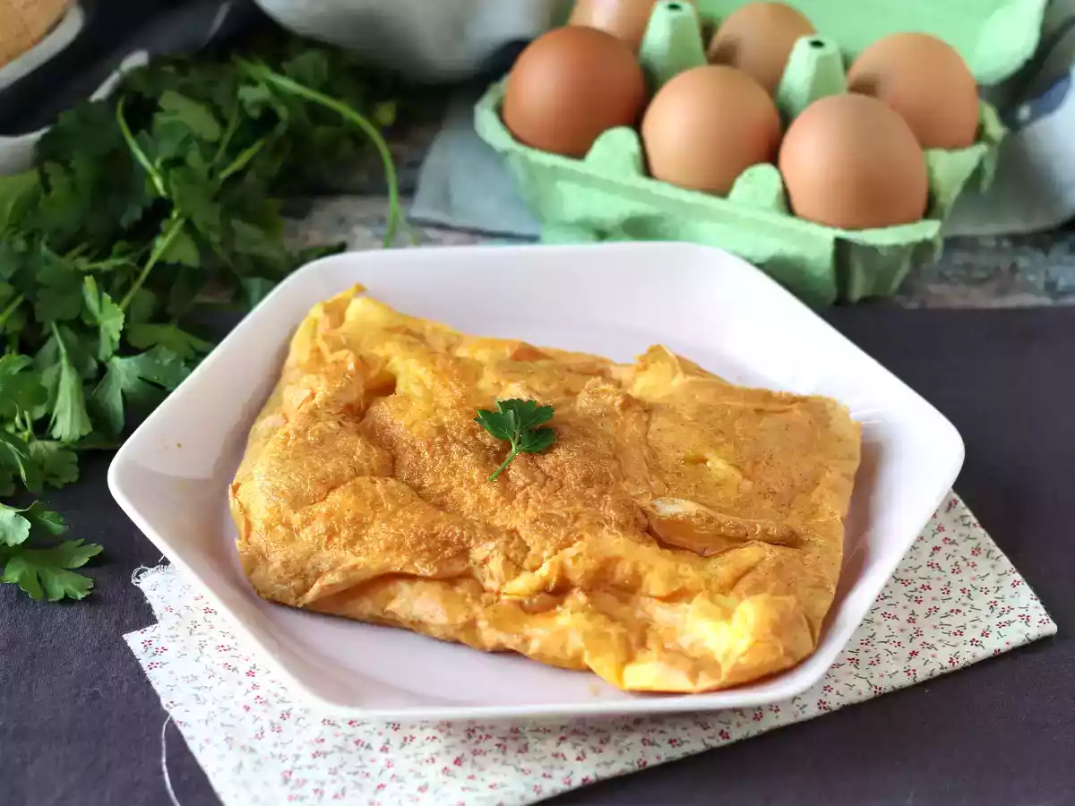 Omelet i frituregryde, en let opskrift uden at gøre noget beskidt i køkkenet! - foto 2