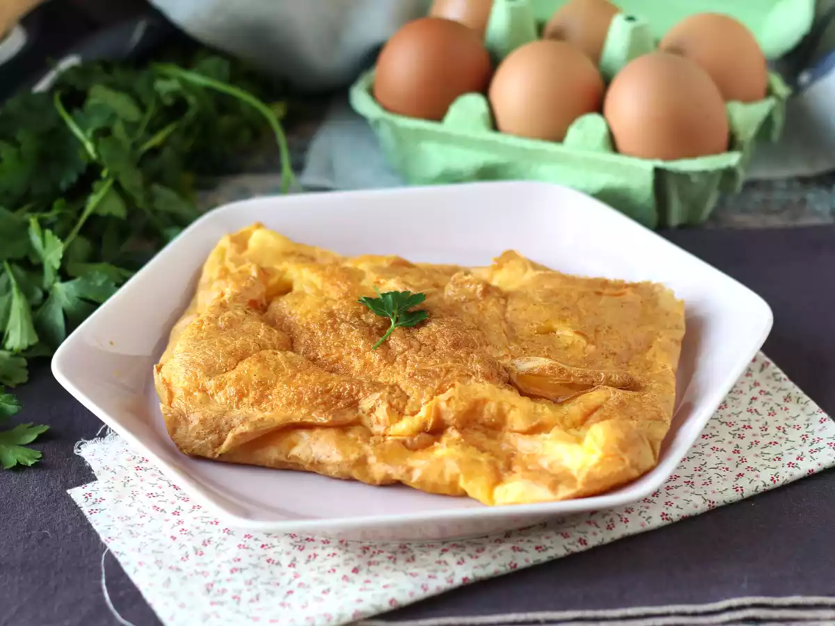Omelet i frituregryde, en let opskrift uden at gøre noget beskidt i køkkenet! - foto 4