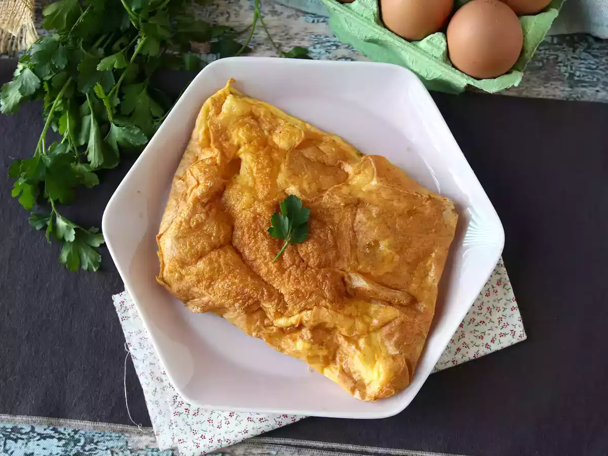 Omelet i frituregryde, en let opskrift uden at gøre noget beskidt i køkkenet! - foto 5