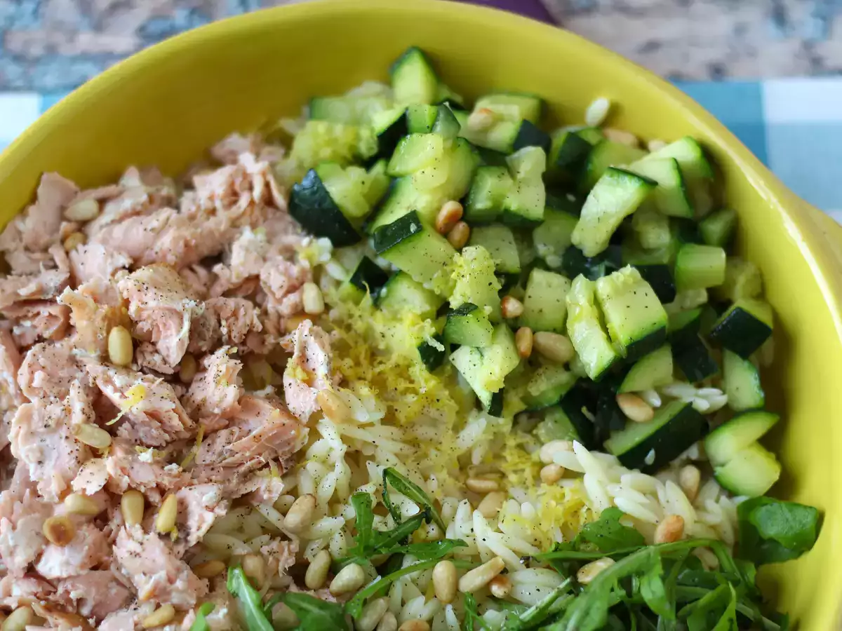 Orzo-pastasalat med laks og courgette - foto 6