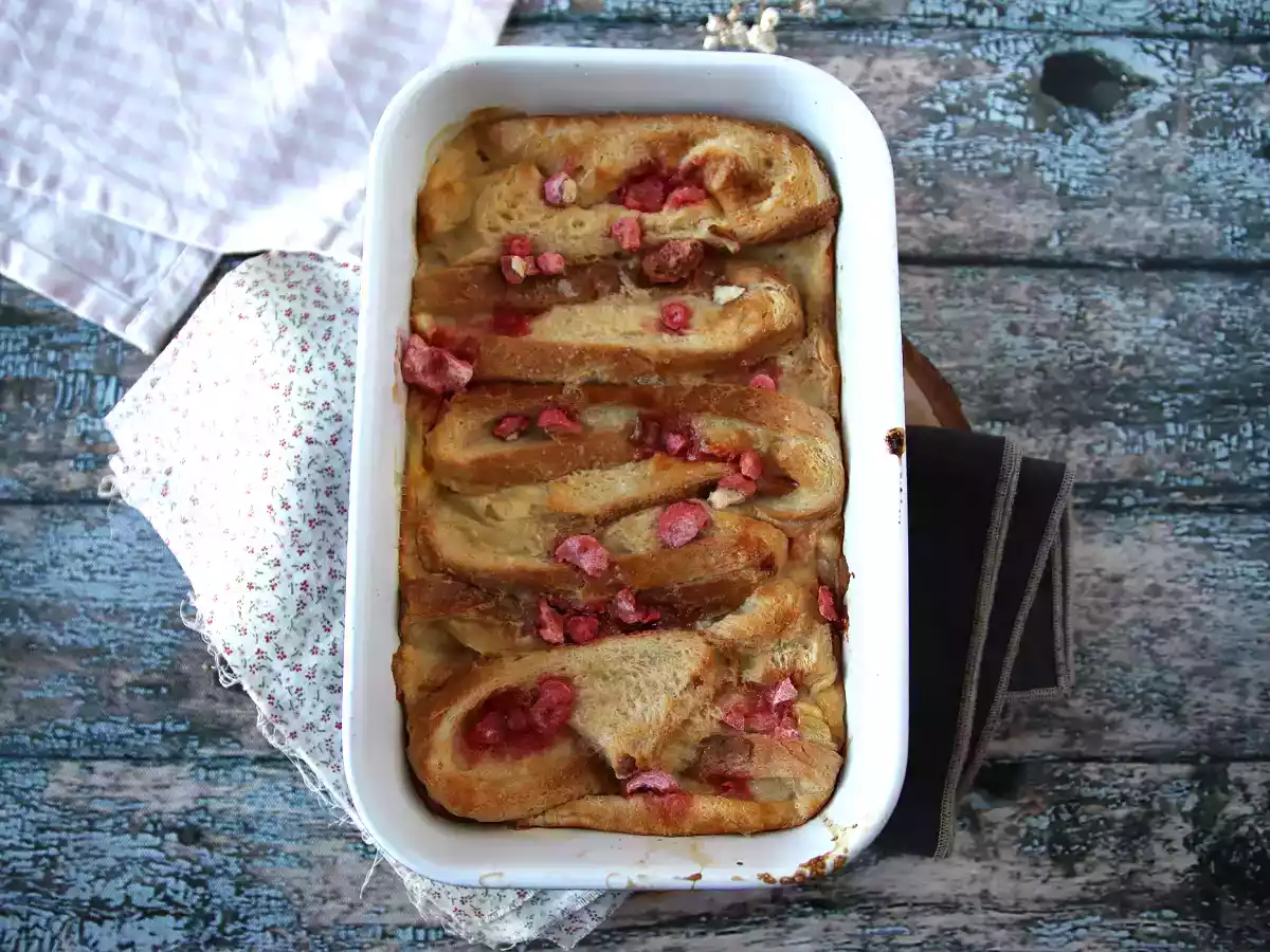 Ovnbagt fransk toast med pink praline-topping, en ultra-gourmet-opskrift - foto 2