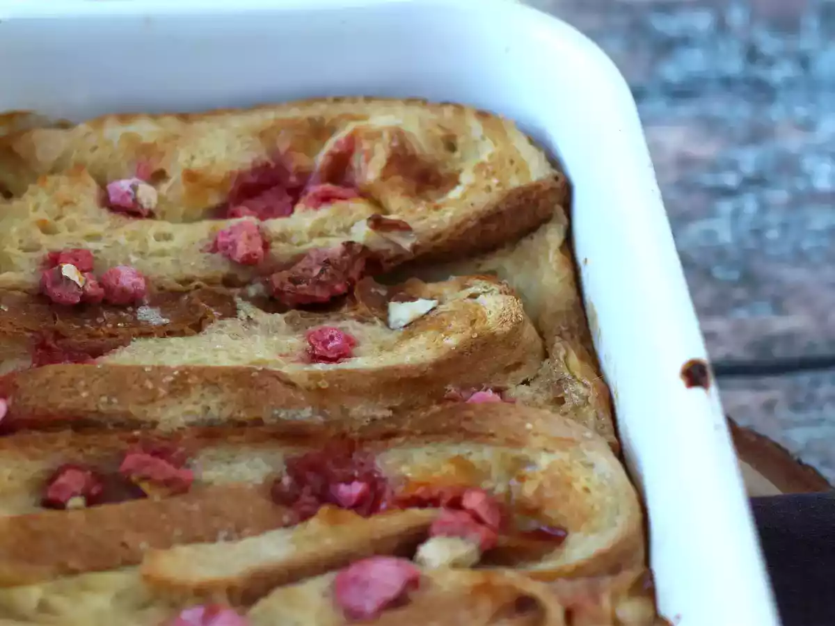 Ovnbagt fransk toast med pink praline-topping, en ultra-gourmet-opskrift - foto 3