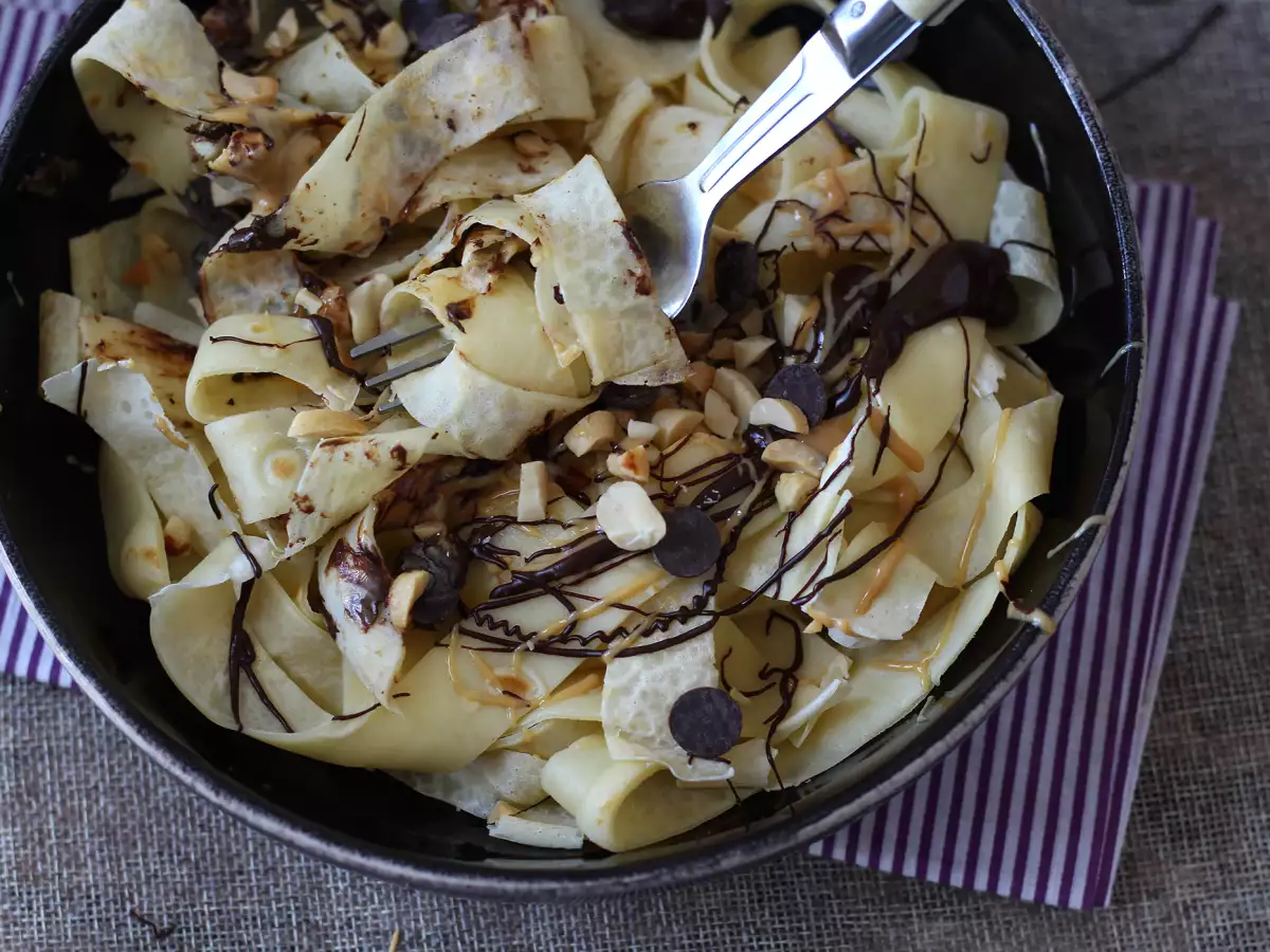 Pandekage-tagliatelle med chokolade og peanutbutter! - foto 7