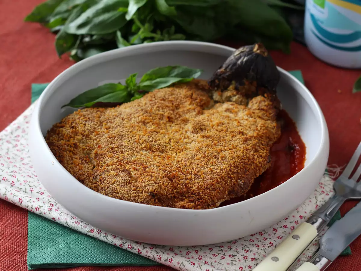 Paneret aubergine i milanesisk stil – vegetarisk opskrift i airfryer - foto 7