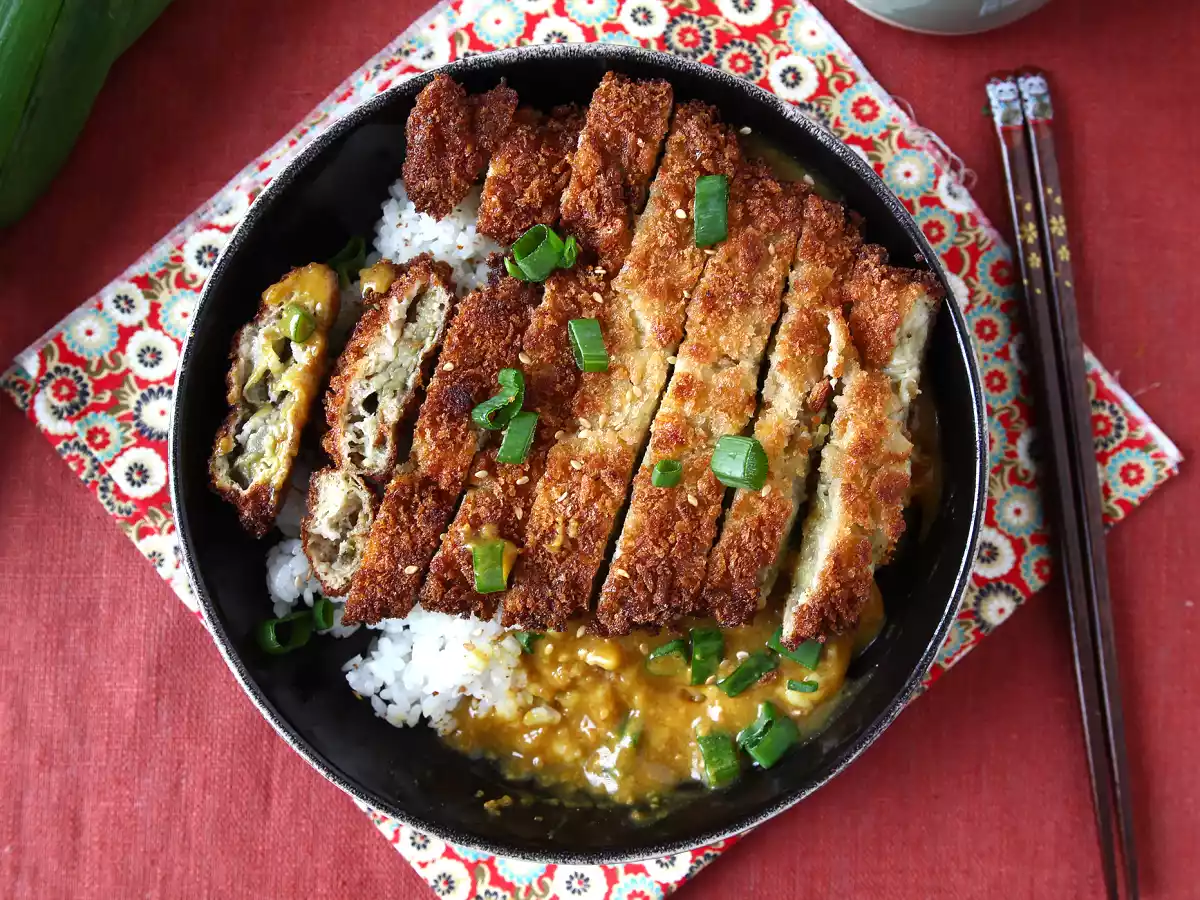 Paneret aubergine med panko-rasp, japansk karry i katsu-stil, men vegetarisk - foto 2