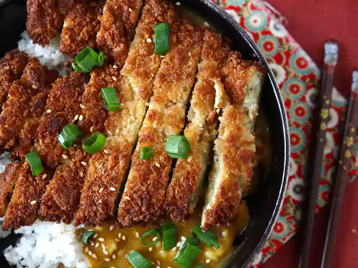 Paneret aubergine med panko-rasp, japansk karry i katsu-stil, men vegetarisk - foto 3