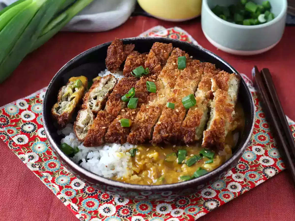 Paneret aubergine med panko-rasp, japansk karry i katsu-stil, men vegetarisk - foto 4