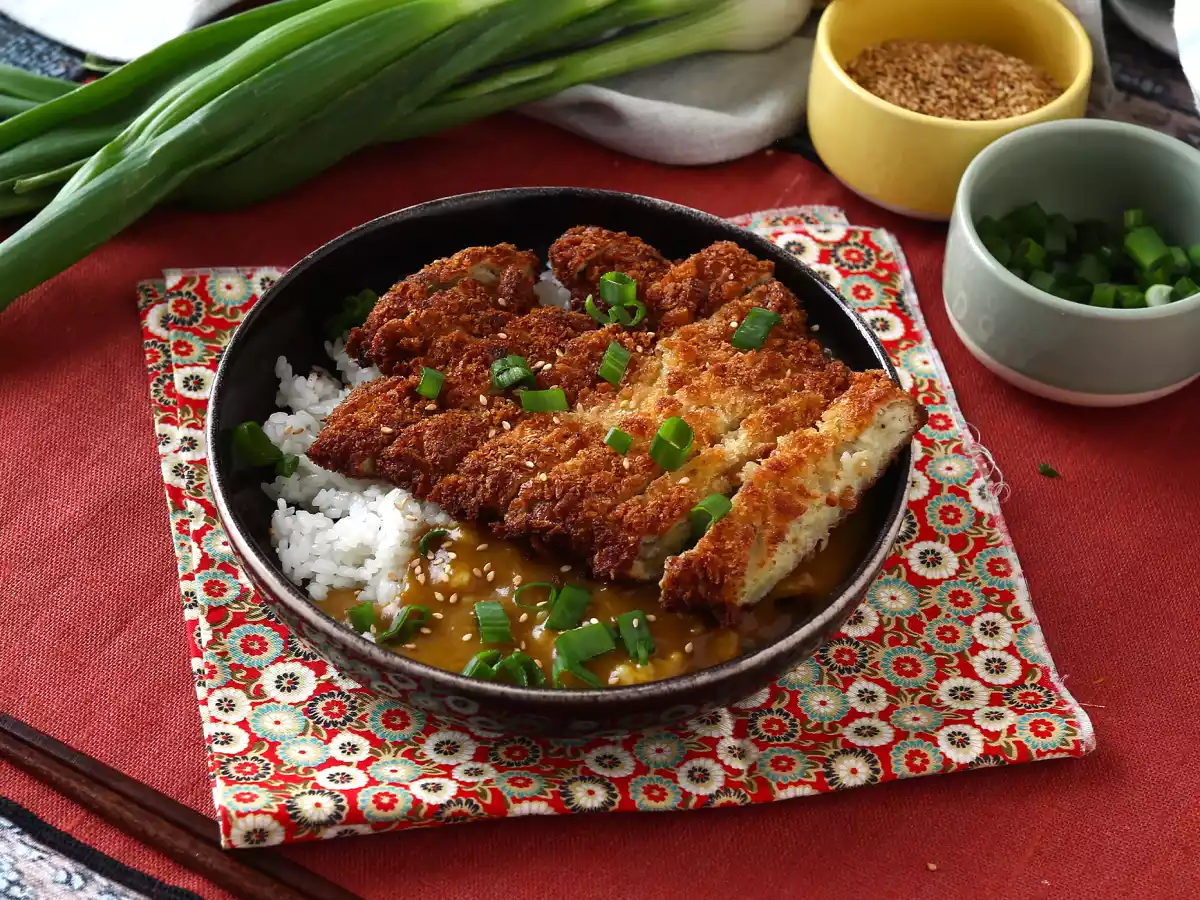 Paneret aubergine med panko-rasp, japansk karry i katsu-stil, men vegetarisk - foto 6