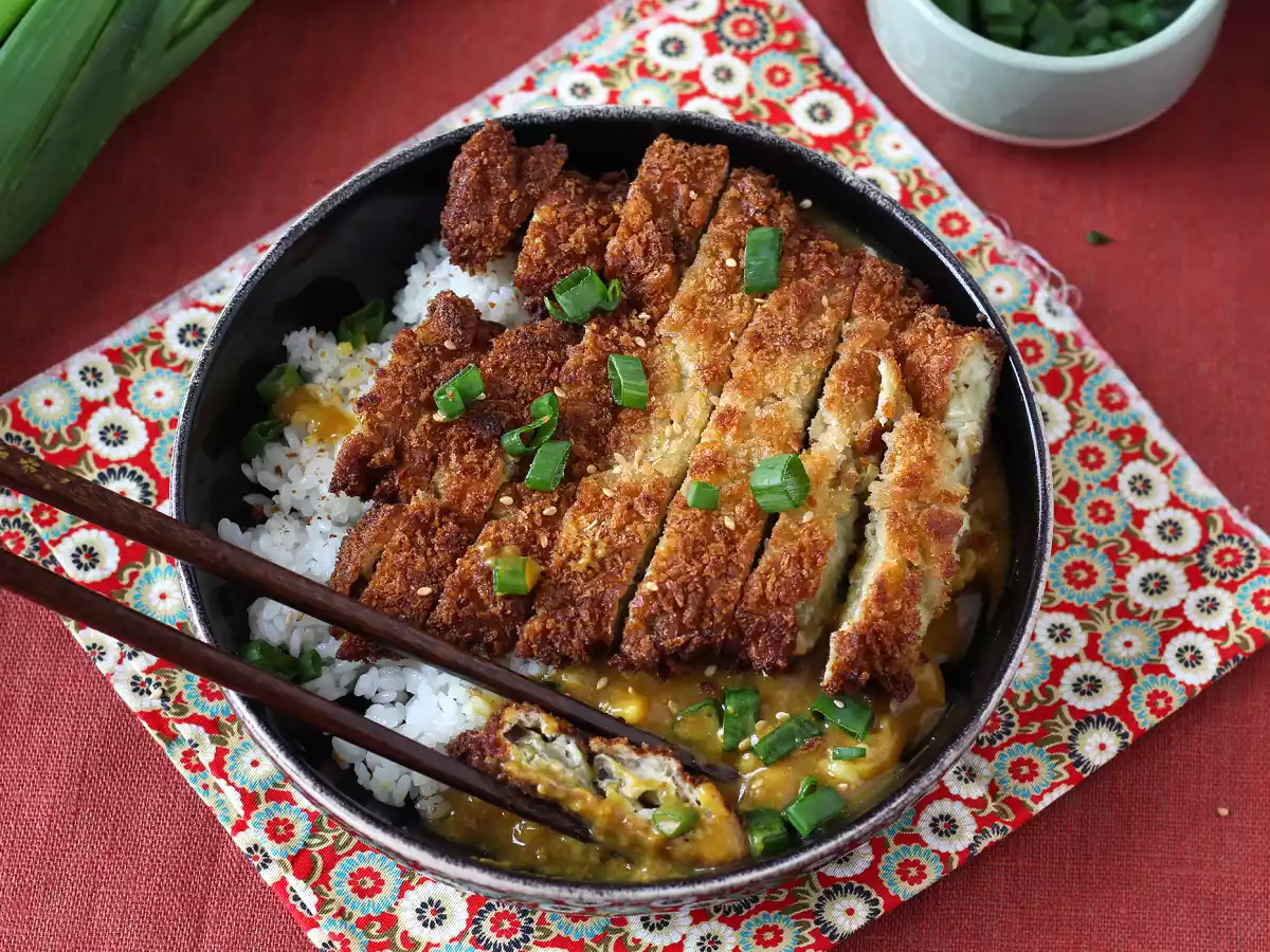 Paneret aubergine med panko-rasp, japansk karry i katsu-stil, men vegetarisk - foto 7