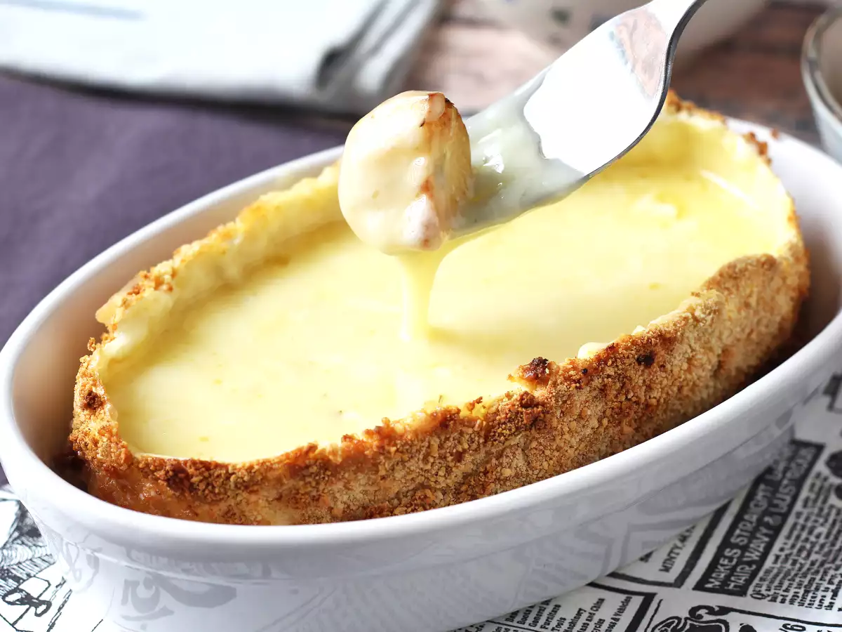 Paneret gudernes caprice med airfryer-kartofler